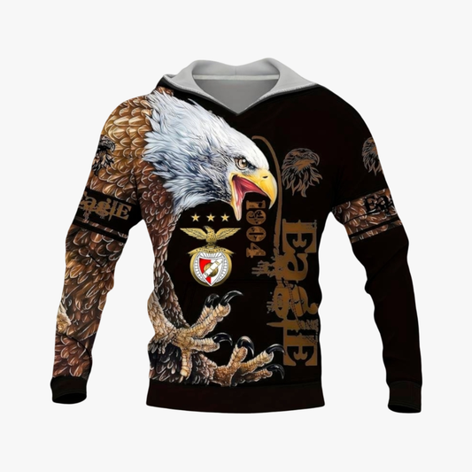 Benfica - Sweat-shirt com capuz Eagle - Preta