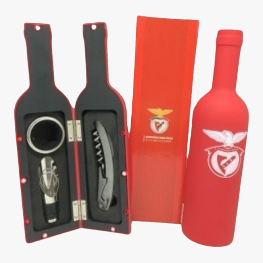 Benfica - Conjunto acessórios de vinho forma garrafa