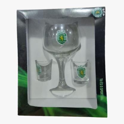 Sporting - Conjunto de 3 copos de vidro