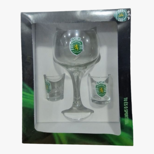 Sporting - Conjunto de 3 copos de vidro