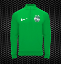 Carregar imagem no visualizador da galeria, Sporting - Camisola de treino , manga raglan e meio fecho Ref 1115 - 226
