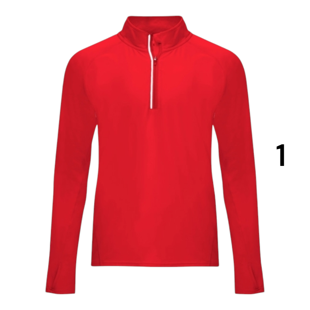 Ref. 1113 - Melbourne - Camisola técnica de manga comprida raglan, com meio fecho