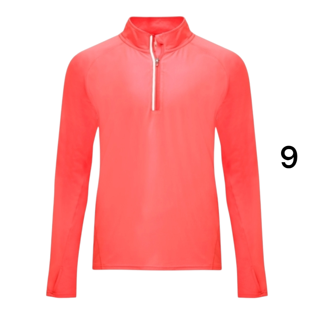 Ref. 1113 - Melbourne - Camisola técnica de manga comprida raglan, com meio fecho