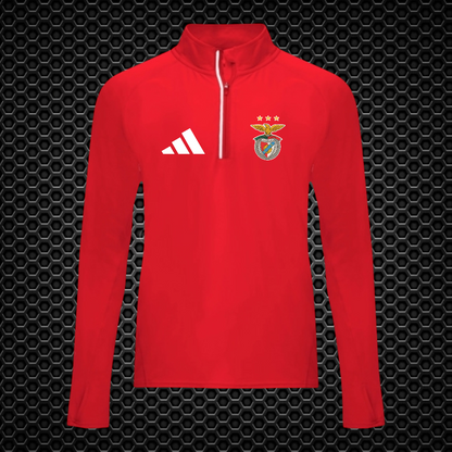 Benfica - Camisola técnica de manga comprida raglan, com meio fecho