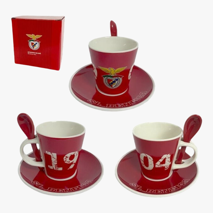 Benfica - Conjunto chávena com colher e pires