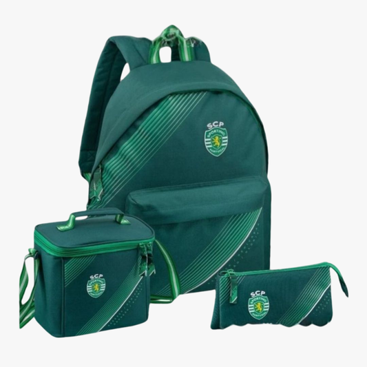 Sporting - Conjunto escolar Mochila + lancheira + porta lápis