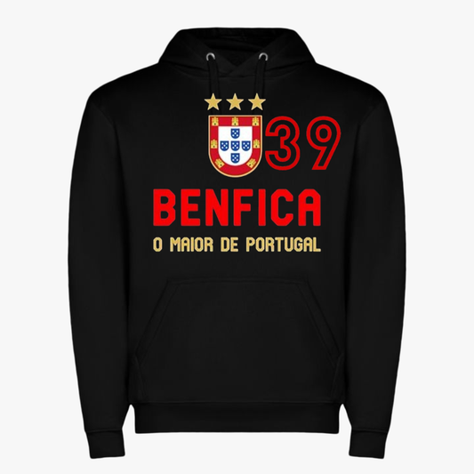 Benfica - Sweat-shirt com capuz - Preta