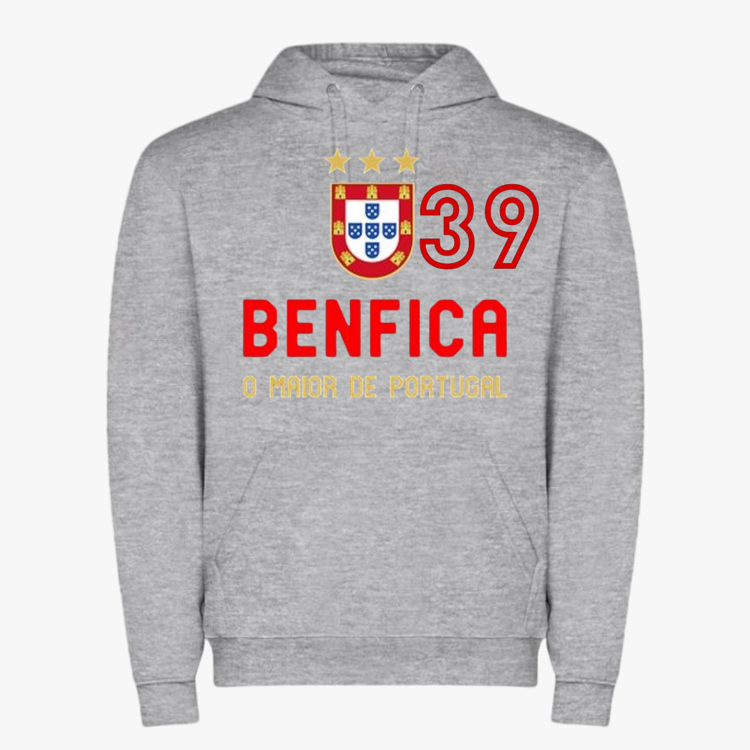Benfica - Sweat-shirt com capuz - Cinza