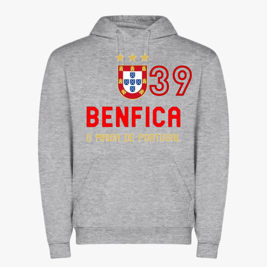 Benfica - Sweat-shirt com capuz - Cinza