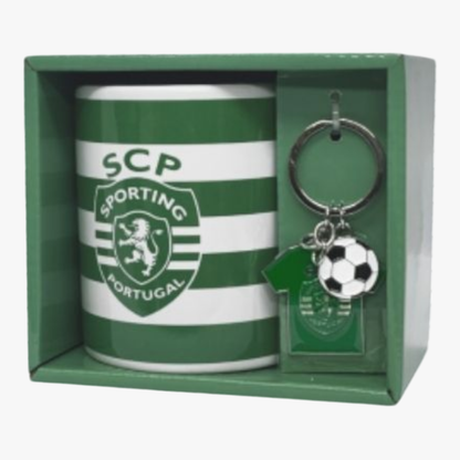 Sporting - Conjunto caneca cerâmica + porta chaves