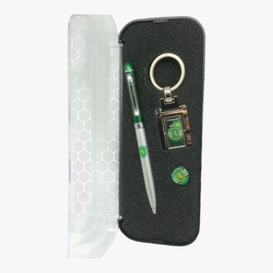 Sporting - Conjunto esferográfica + porta chaves + pin