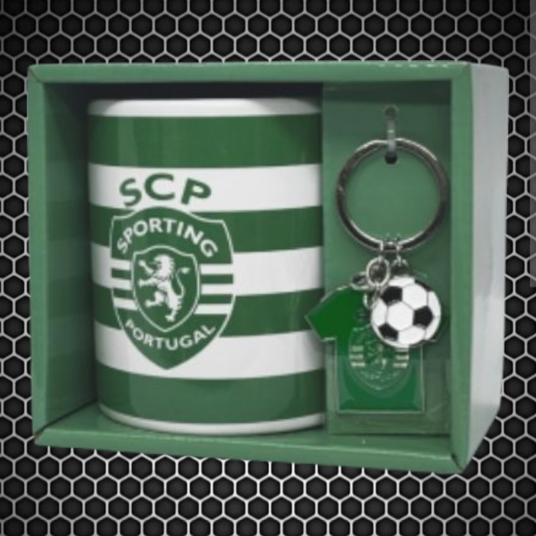 Sporting - Conjunto caneca cerâmica + porta chaves