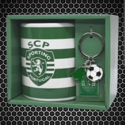 Sporting - Conjunto caneca cerâmica + porta chaves