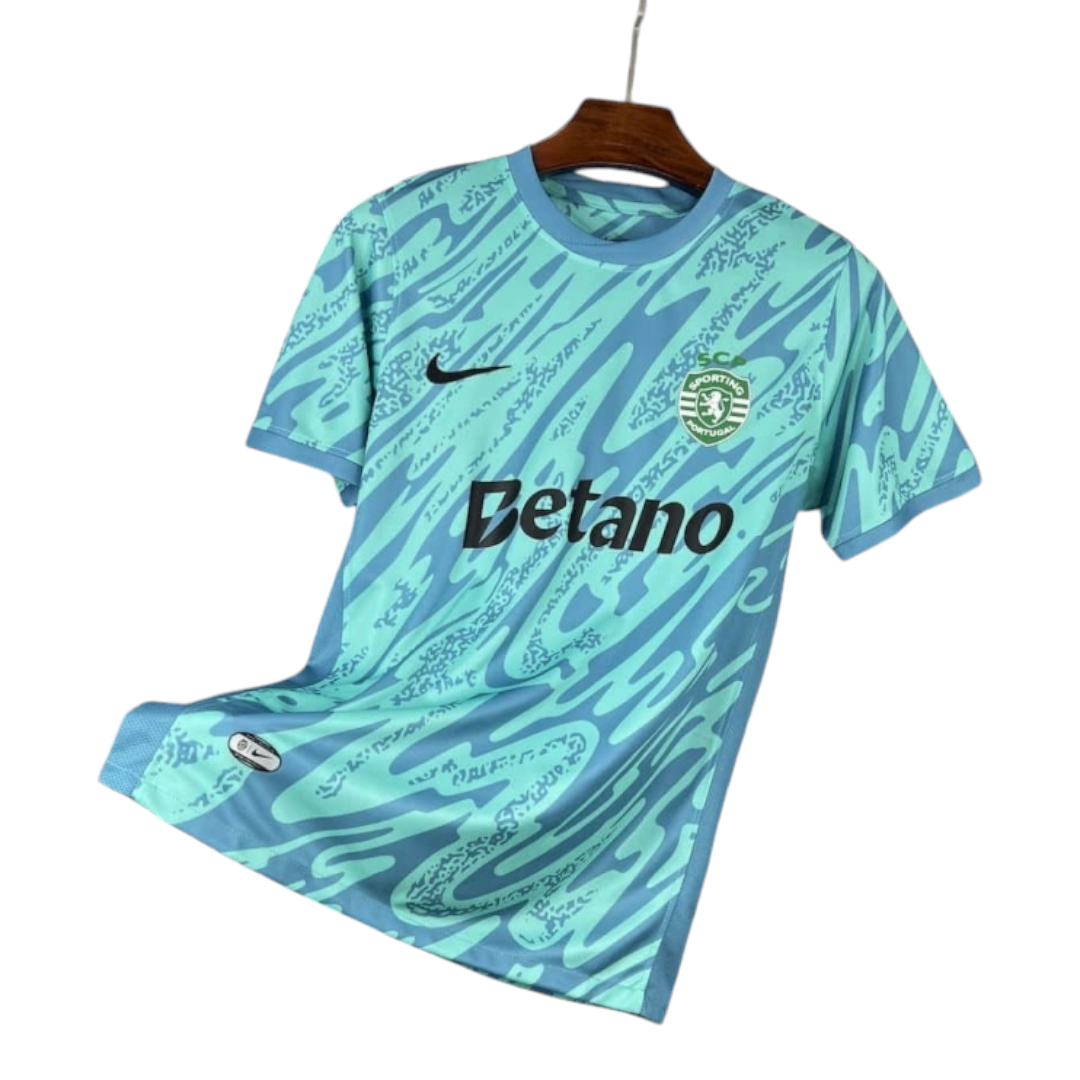 Sporting - Camisola guarda-redes verde água 25/26 - Caixa e Saco Sporting incluídos