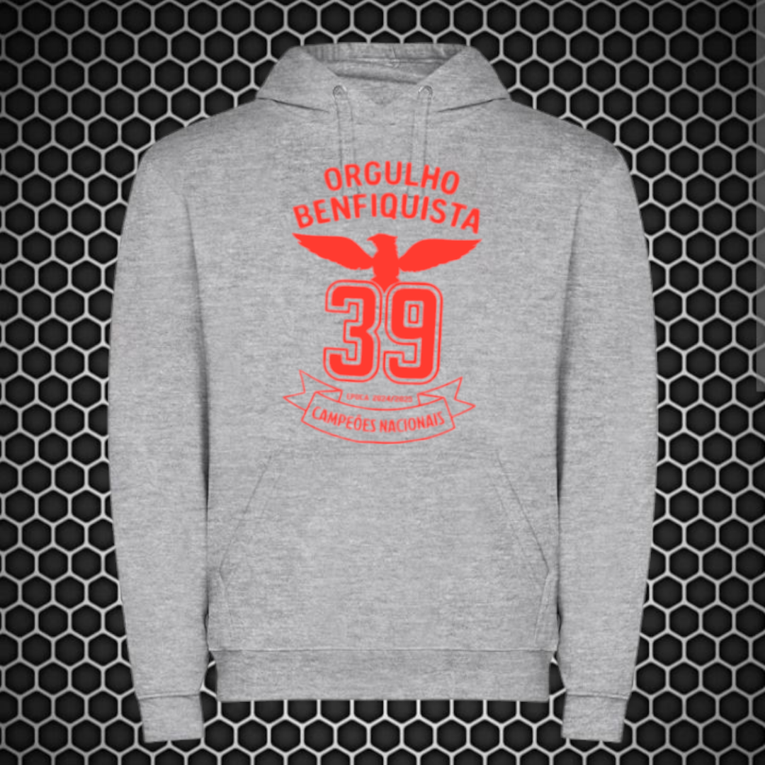Benfica - Sweat-shirt com capuz - Cinza