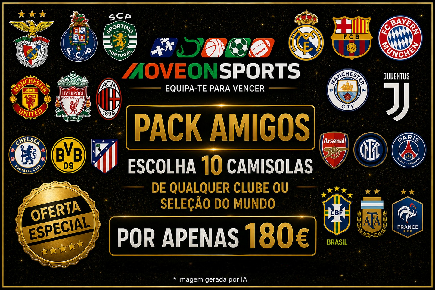 Pack Amigos - 10 camisolas por 180€
