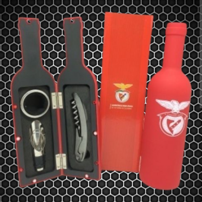 Benfica - Conjunto acessórios de vinho forma garrafa