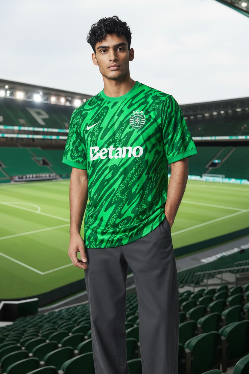 Sporting - Camisola guarda-redes verde 25/26 - Caixa e Saco Sporting incluídos