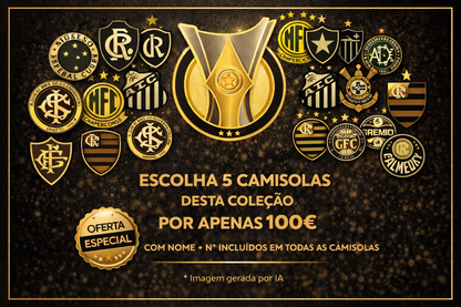 Pack Premium Brasileirão – 5 Camisolas por 100€ (Nome + Número Incluídos)
