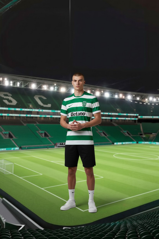 Sporting - Camisola principal 25/26 - Caixa e Saco Sporting incluídos