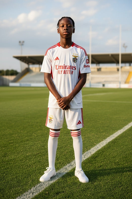Benfica - Kit criança e adulto branco 25/26
