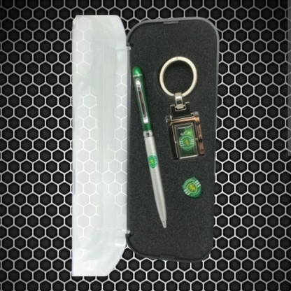 Sporting - Conjunto esferográfica + porta chaves + pin