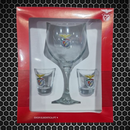Benfica - Conjunto de 3 copos de vidro