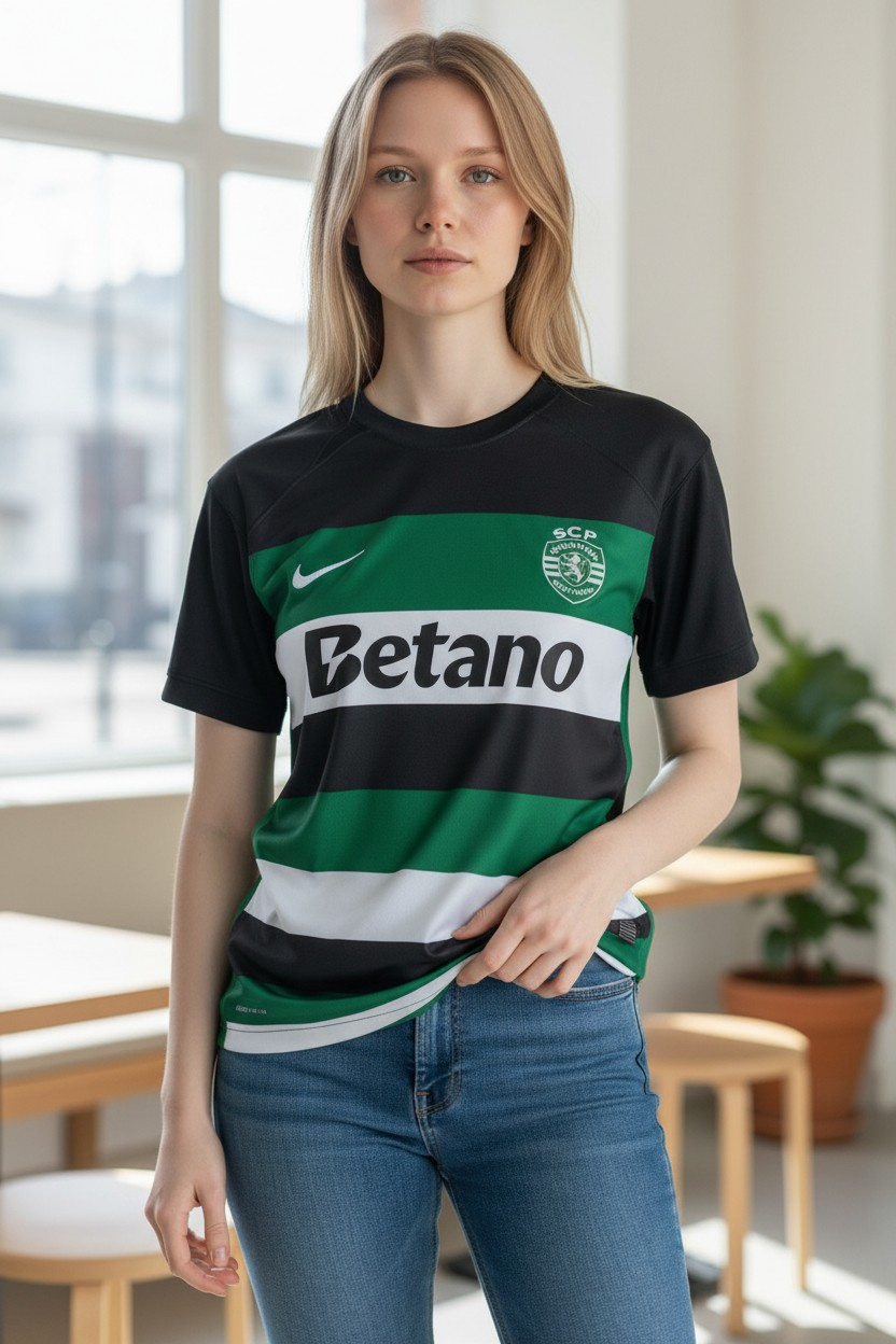 Sporting - Camisola principal feminina 24/25 - Caixa e Saco Sporting incluídos