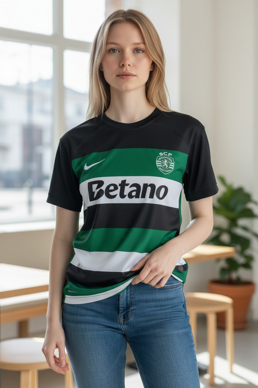 Sporting - Camisola principal feminina 24/25 - Caixa e Saco Sporting incluídos