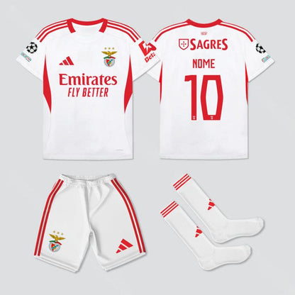 Benfica - Kit criança e adulto branco 25/26 - Caixa Benfica incluído