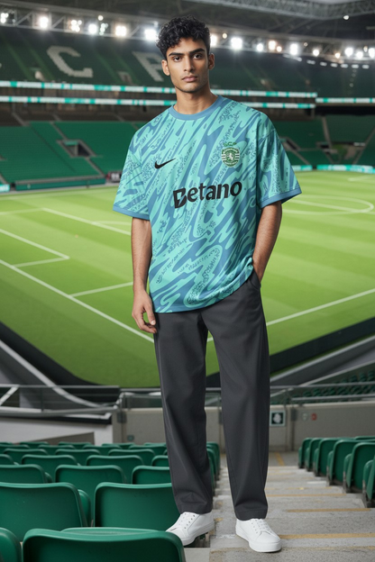 Sporting - Camisola guarda-redes verde água 25/26 - Caixa e Saco Sporting incluídos
