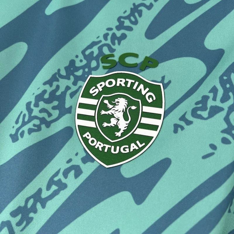 Sporting - Camisola guarda-redes verde água 25/26 - Caixa e Saco Sporting incluídos