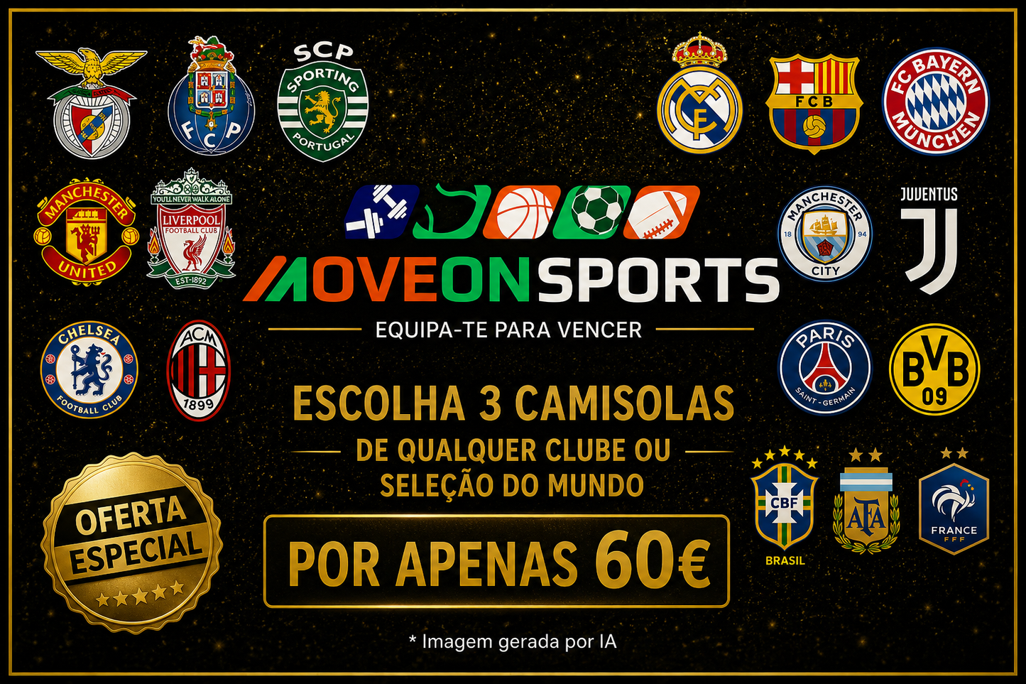 Pack Básico – 3 Camisolas por 60€