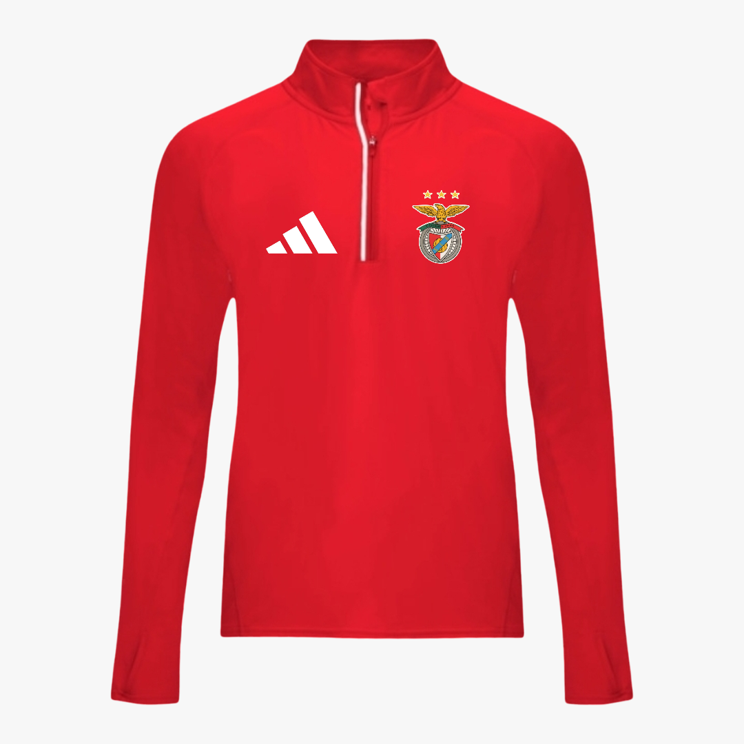 Benfica - Camisola técnica de manga comprida raglan, com meio fecho