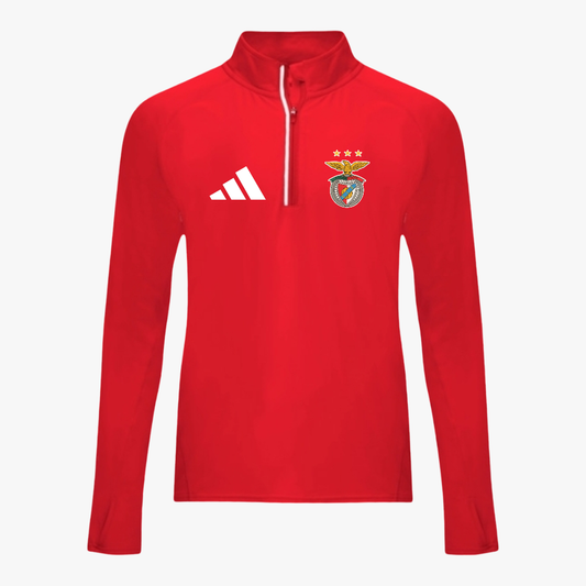 Benfica - Camisola técnica de manga comprida raglan, com meio fecho